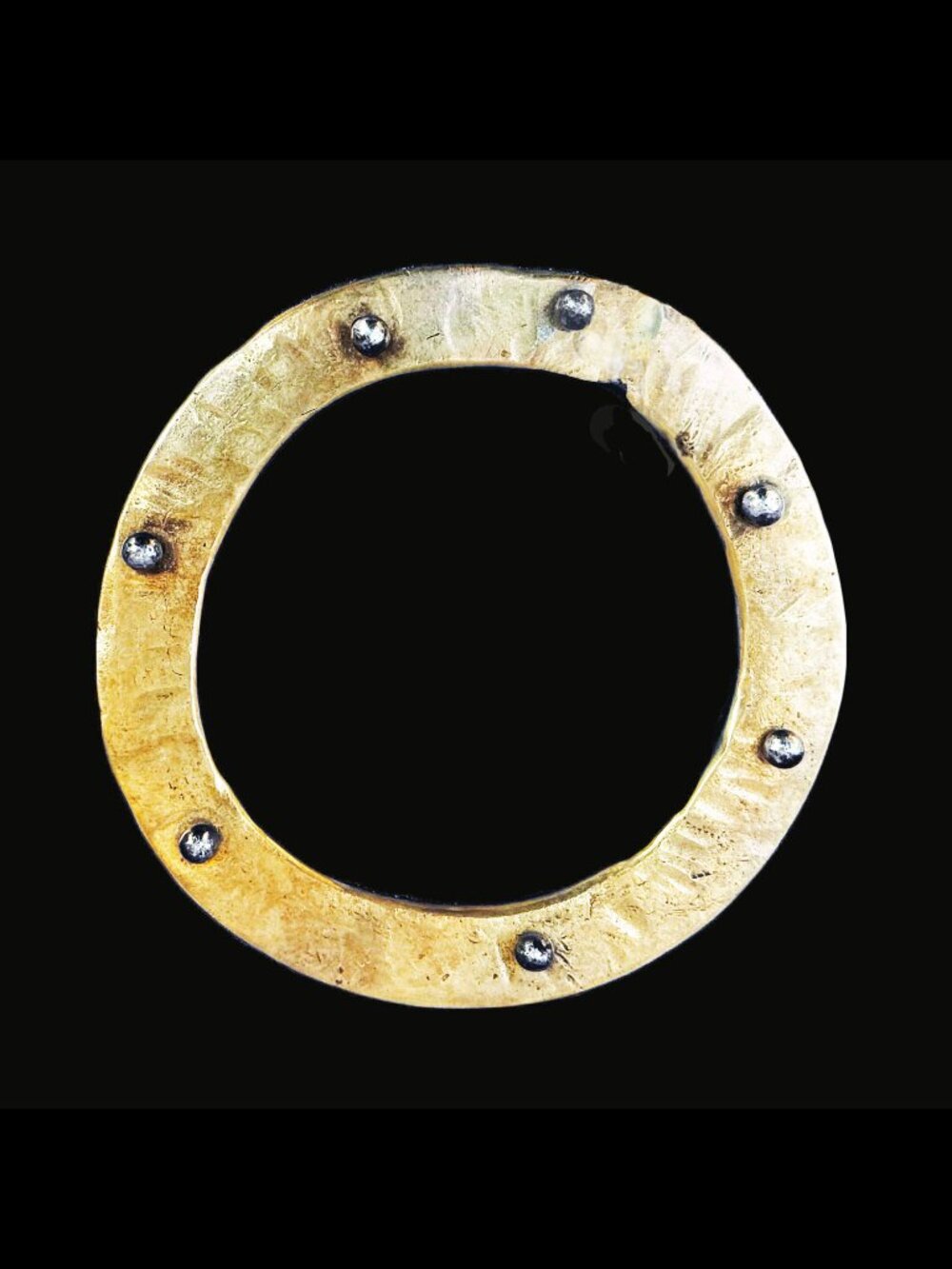 Brass and Silver Bangle Bracelet